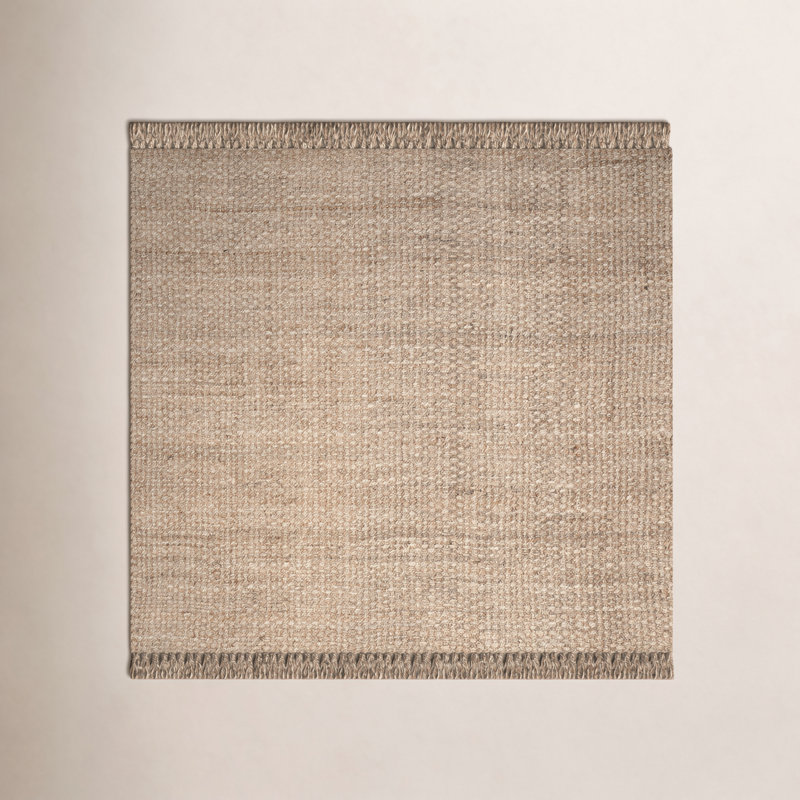 Parkerfield Handmade Flatweave Jute/Sisal Natural Area Rug, Square 10'