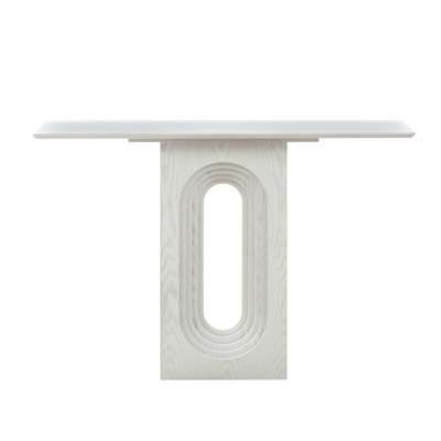 Longueur de la table d'entrée de 47,24 pouces pour le salon, console étroite avec design bouclé unique, table de canapé en panneau de fibres à densité moyenne de conception moderne pour vestibule, entrée, appartement