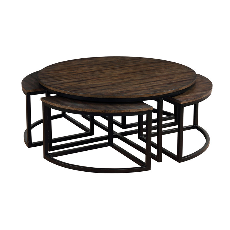 Table basse ronde en bois d'acacia Kersh Arcadia