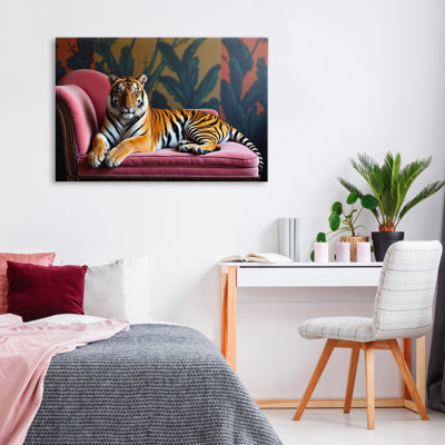 Exotic Tiger Lounging Canvas, design by Lettered and Lined