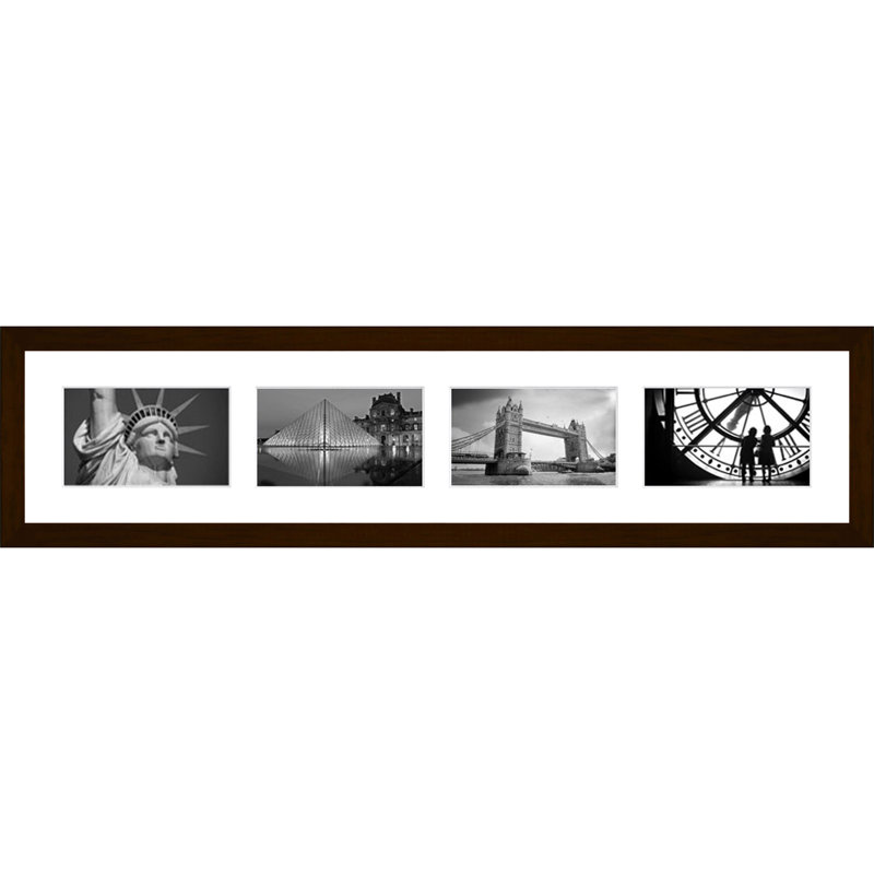 Kloud Wood Picture Frame with Mat, Dark Brown