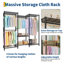 Portable Heavy Duty Clothes Rack, 1630 LBS Freestanding Garment Rack with Adjustable Shelves & 4 Hanging Rods