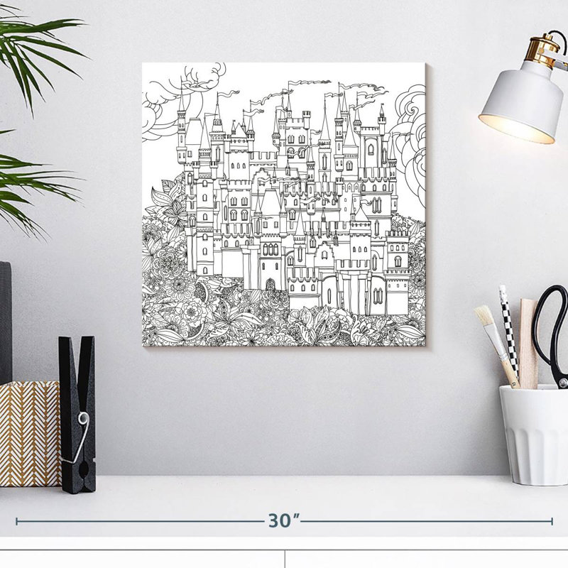 Ashelle Floral Castle, 16" H x 16" W
