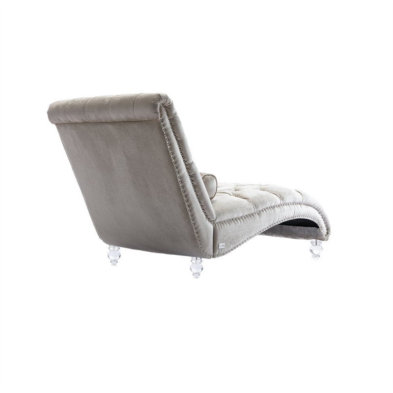 Chaise longue rembourrée Alexica, Beige
