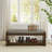47" Accent Bench with Lower Shelf Shoe Rack, Padded Seating Bench for Living Room, Modern Compact Bed End Bench with Storage for Bedroom Seating, Removable Cushion,  47"W-Granite
