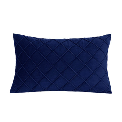 Navy Set of 2 Rectangular Cross Shape Lumbar Throw Pillows with INSERTs size 12"x20"