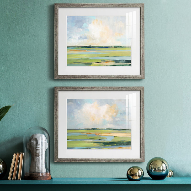 «Pastel Horizon I», reproduction encadrée de qualité supérieure, prête à être accrochée