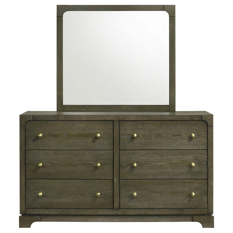 Commode 6 tiroirs avec miroir Myree