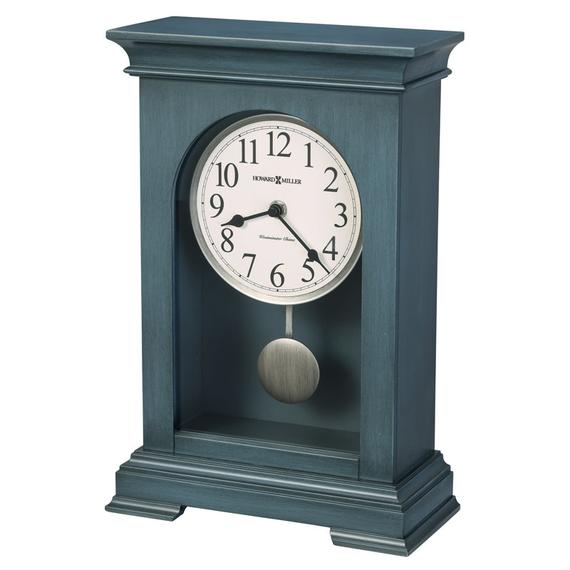 Numerical Wood Quartz Movement / Crystal Tabletop Clock Blue