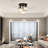 Clear Crystal Semi Flush Mount Ceiling Light - 3-Light Fixture For Kitchen, Foyer, Hallway, Bedroom, And Bathroom-809804594