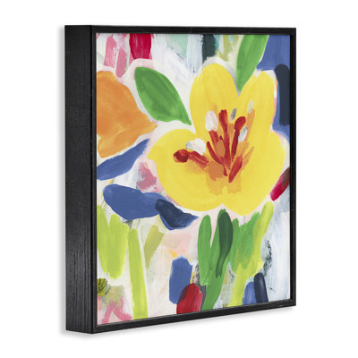 Bright Yellow Buttercup Blooms Framed Giclee, design by June Erica Vess