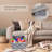 Foldable Toys Bin -Dog Toys Bin-Dog Toy Box-Storage Basket With Handle,Organizer Bin For Pet Toys, Blanket, Closet