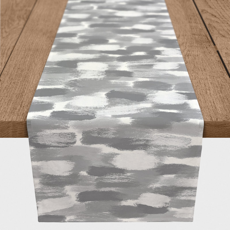 Colier Rectangle Polyester Table Runner, 90" x 16", Gray