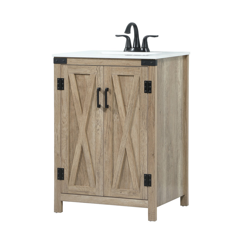Ensemble de meuble-lavabo simple 24 po Slayton, Chêne naturel