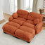 Canapé modulaire confortable à 2 places en tissu de chenille plissé avec siège ergonomique en mousse haute densité, canapé modulaire en forme de L avec 2 repose-pieds, accoudoirs arrondis arrondis et 2 coussins décoratifs ronds, orange