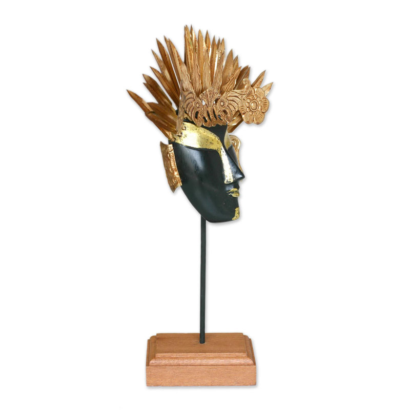 Golden Queen Wood and Copper Bust