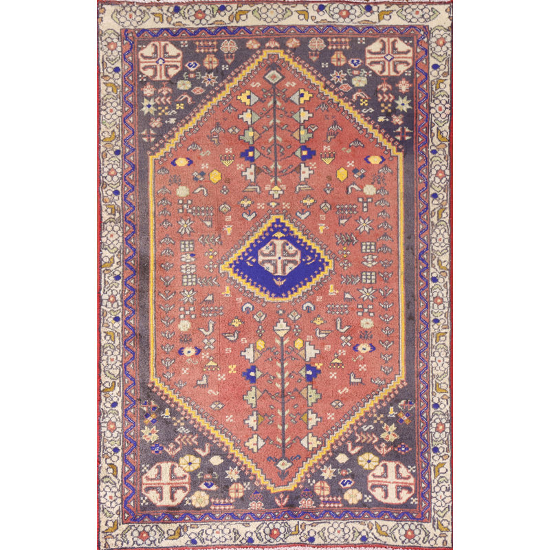 Tapis géométrique rose 3 x 5