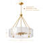 Lustre tambour 30 lumières dorées à intensité variable 30 "avec verre transparent nervuré