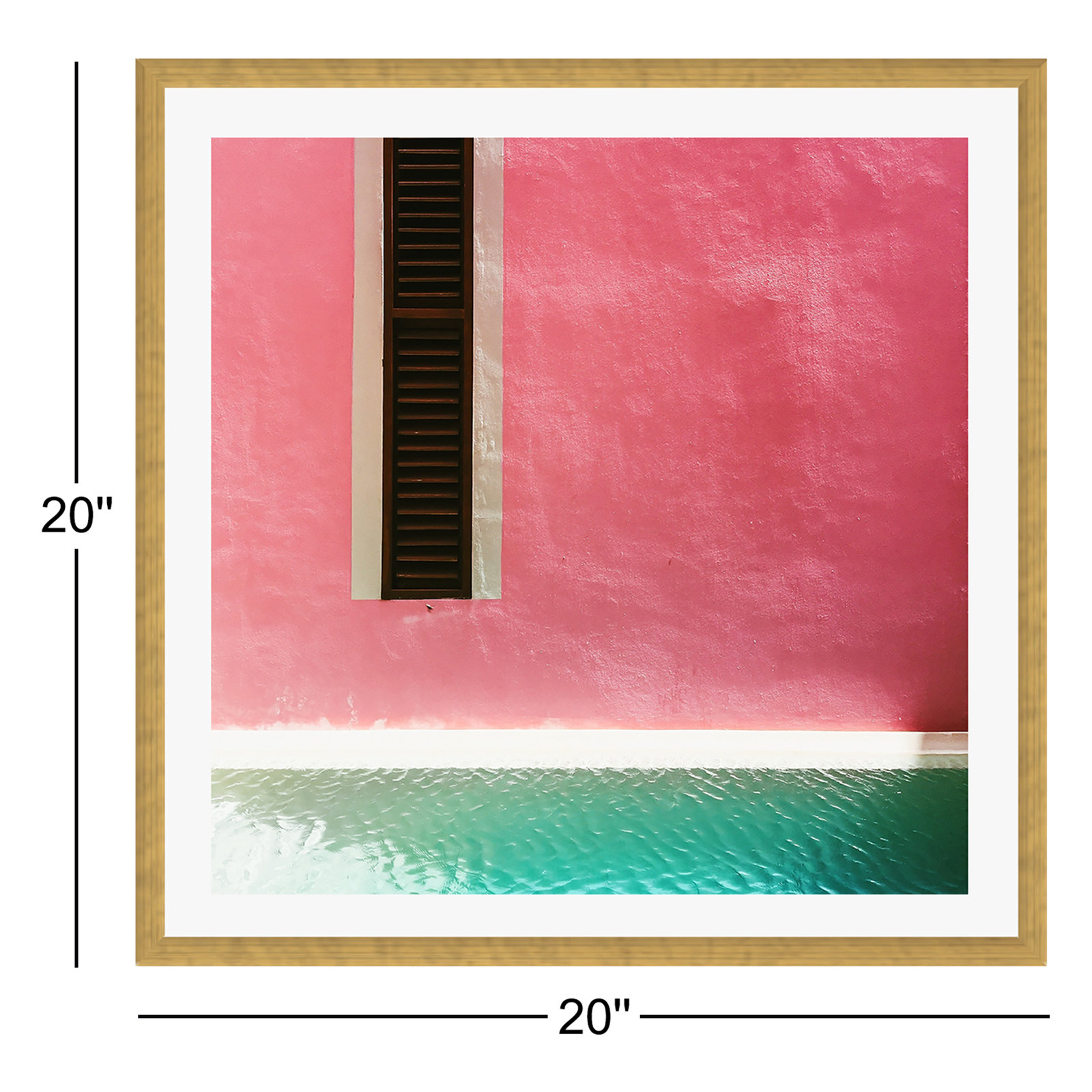 Haseebullah "Mexican Pink Rosa Mexicano" Print, Yes, Gold Single Picture Framed, 20" H x 20" W x 0.75" D