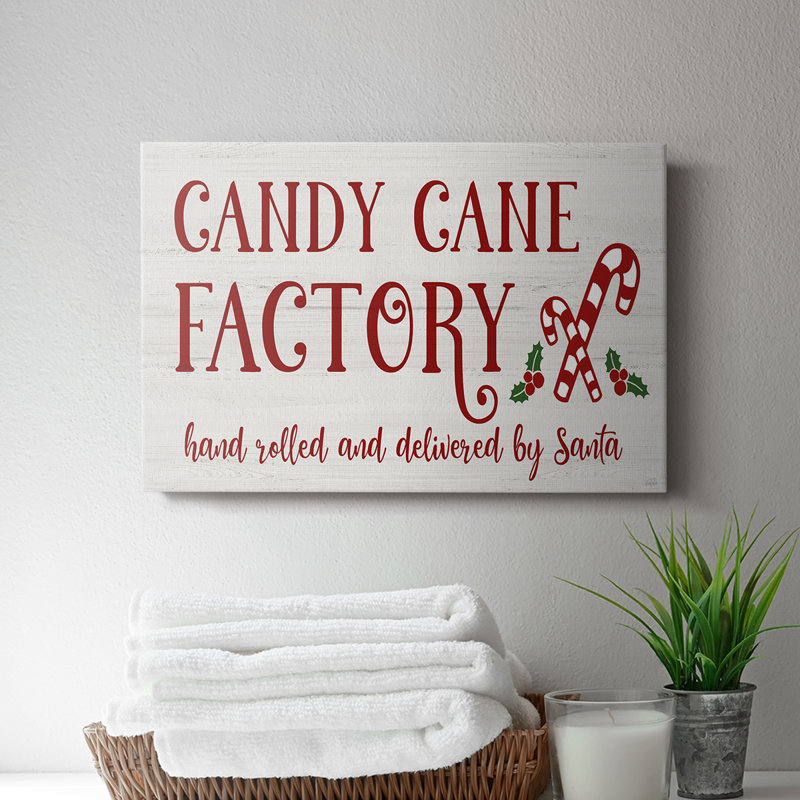 Candy Cane Factory -Gallery Wrapped Cavas, 18" H x 27" W