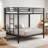 Ady Twin Over Twin Bunk Bed With Ladder And Guardrails, Black Metal Frame-122359157