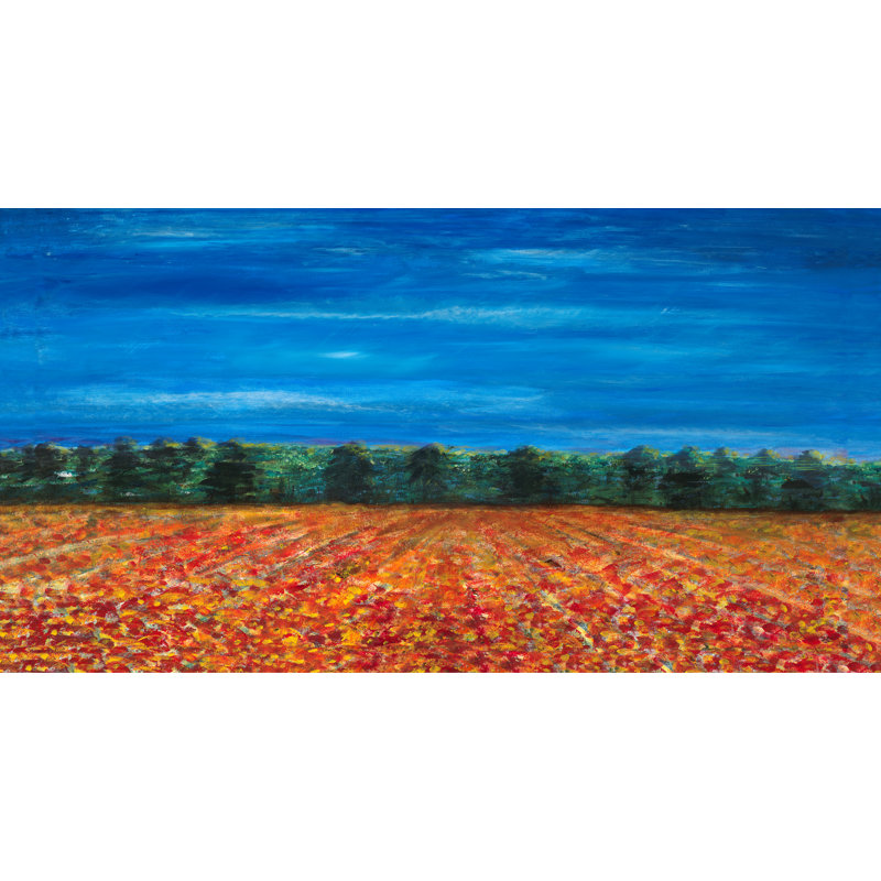 Red Fields Panaroma Painting by Joyce Creiger