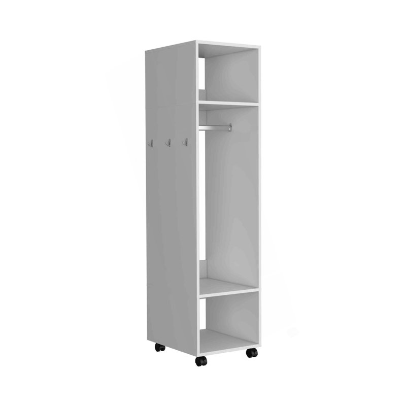 Armoire haute de 63 po avec miroir Cluster, Blanc