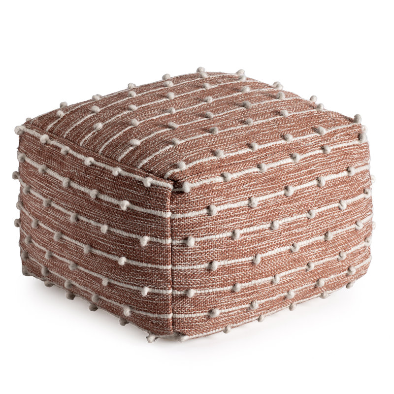Basilio Upholstered Pouf, Orange