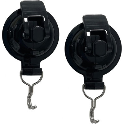 Heavy Duty Shower Hooks With Super Suction Cup - No Damage Bathroom Robe Hooks, Easy Installation, Reusable And Removable