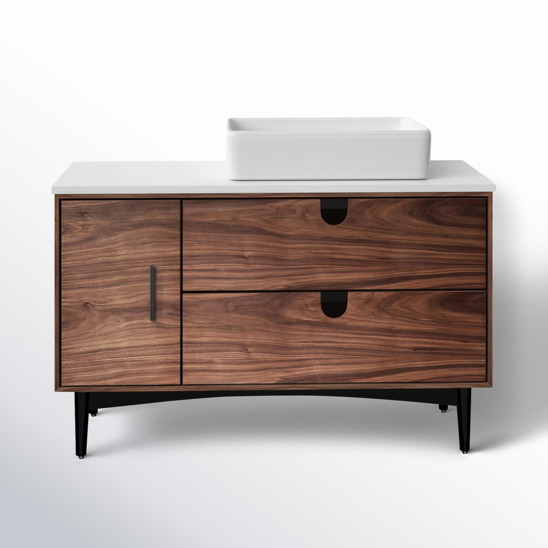 Antonina 48'' Single Bathroom Vanity with Quartz Top AllModern Base 