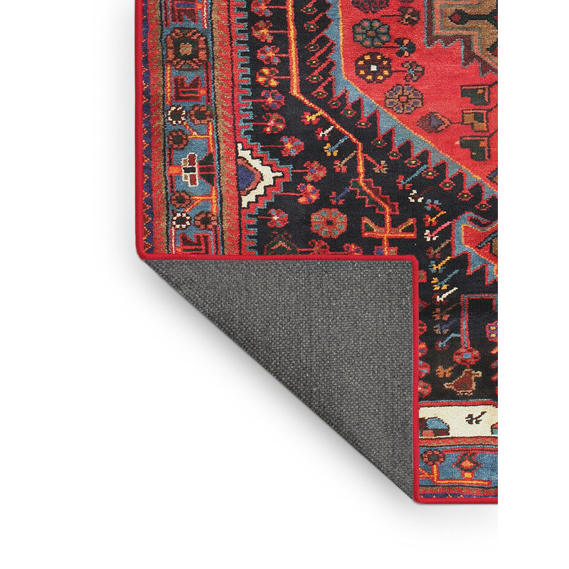Tapis traditionnel rouge / brun, Rectangle 7 pi x 9 pi