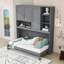 Lit simple escamotable avec armoire, tablettes lumineuses et port USB-813731926