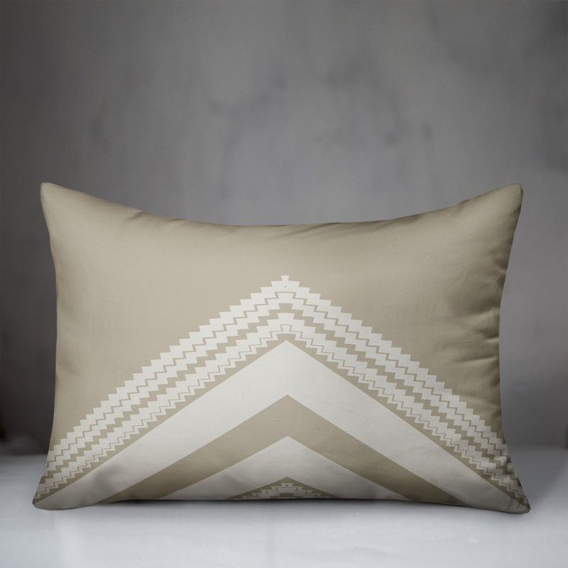 Housse de coussin rectangulaire et insert Greige Zig Zag