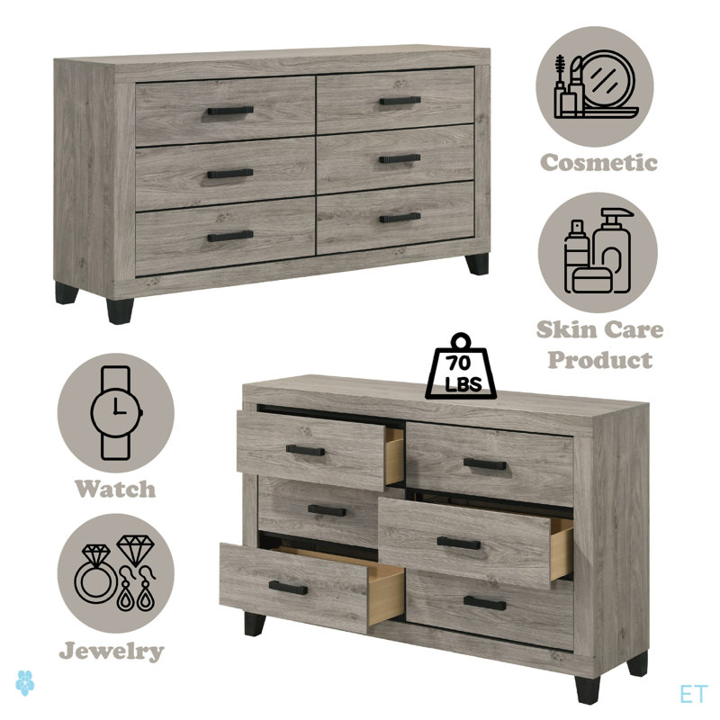 Commode à finition gris clair