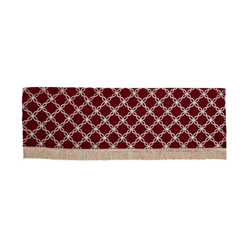 Geometric Tailored Window Valance, Burgundy
