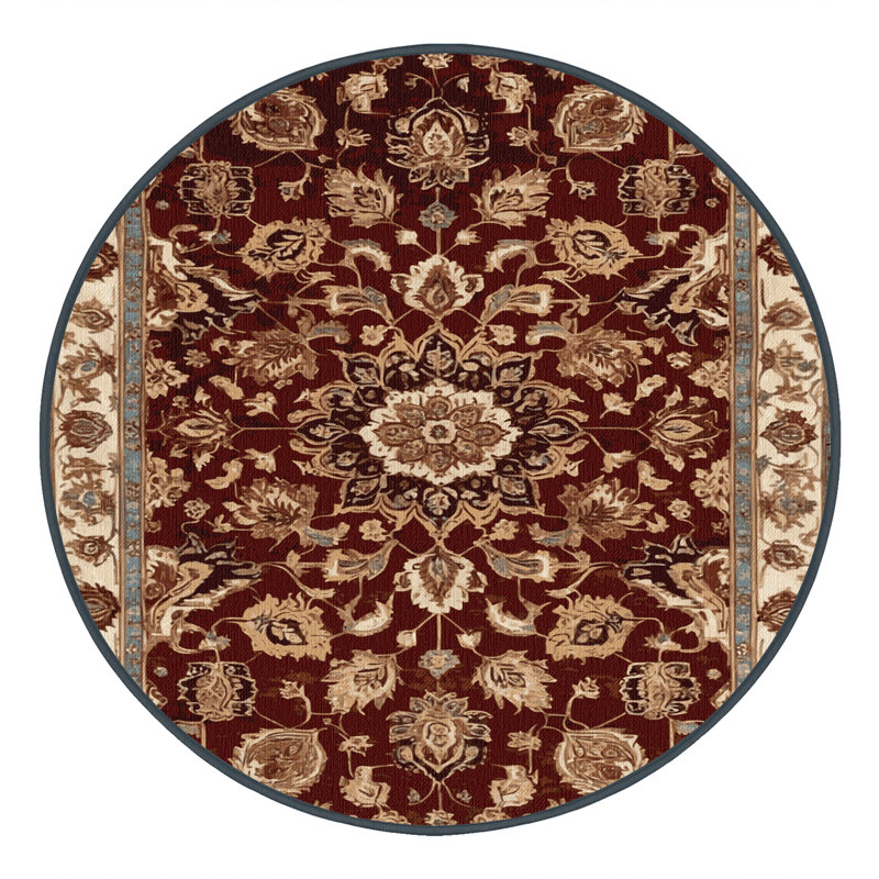 Tapis brun lavable à la machine, Rond 4 pi