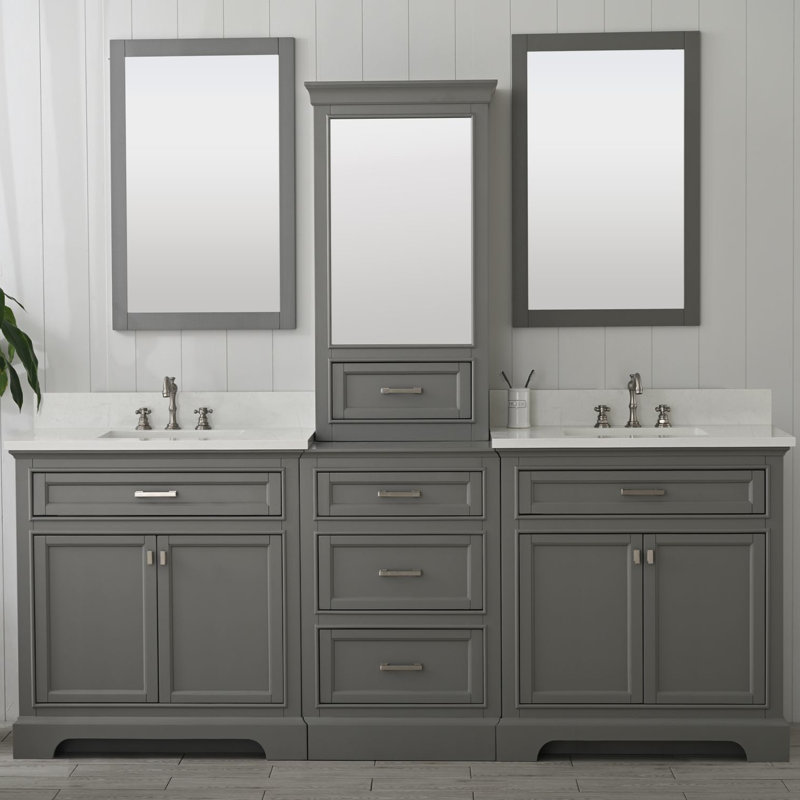Ensemble de meuble-lavabo double 96 po Arruda, Gris