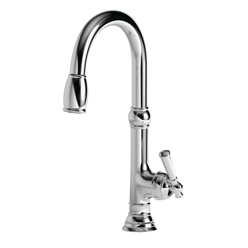 Jacobean Single Handle Pull Down Kitchen Faucet, Polished Chrome