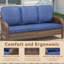 Coussins bleus 70,9 "à 3 places pour l'extérieur, tous temps, pour les cours, les patios et les jardins avec des vibrations côtières confortables