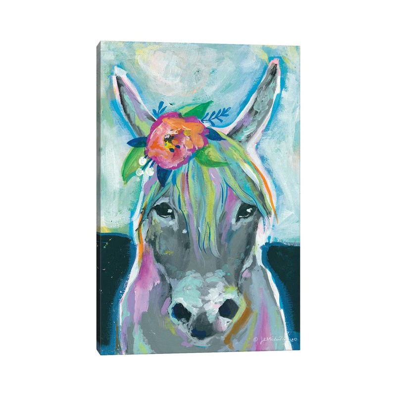 Sweet Donkey 1 Piece Painting on Canvas, 45.72cm H x 30.48cm W x 1.91cm D, Wrapped Canvas