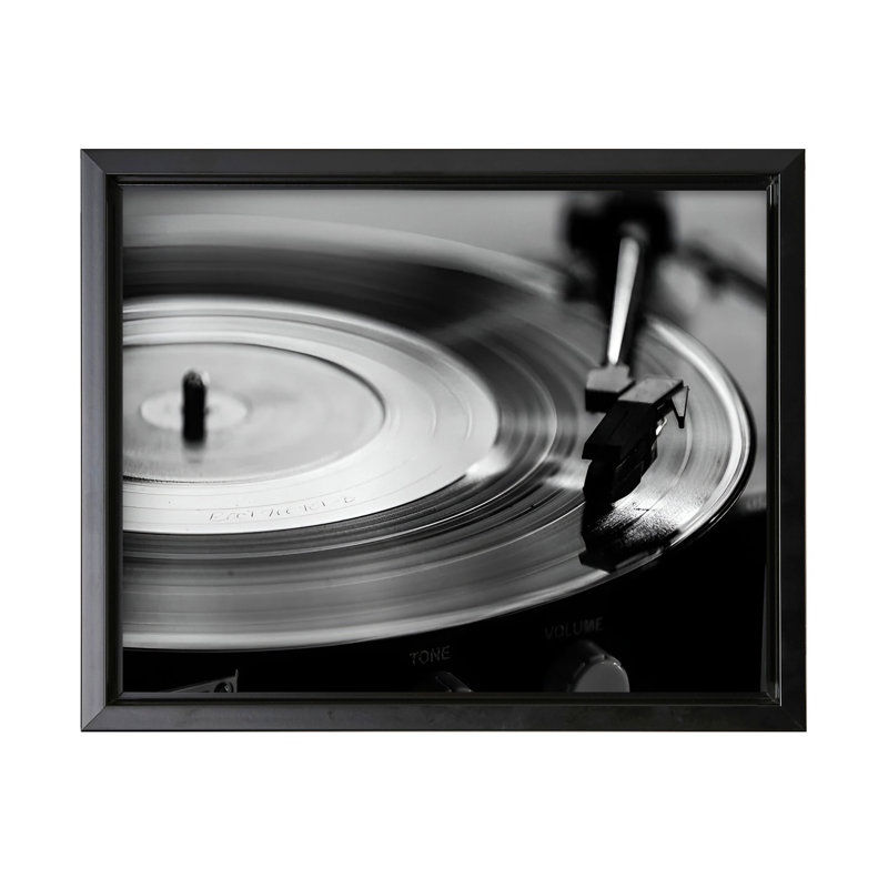 Disque vinyle plat, Black Framed, Canvas, 18"H x 24"W