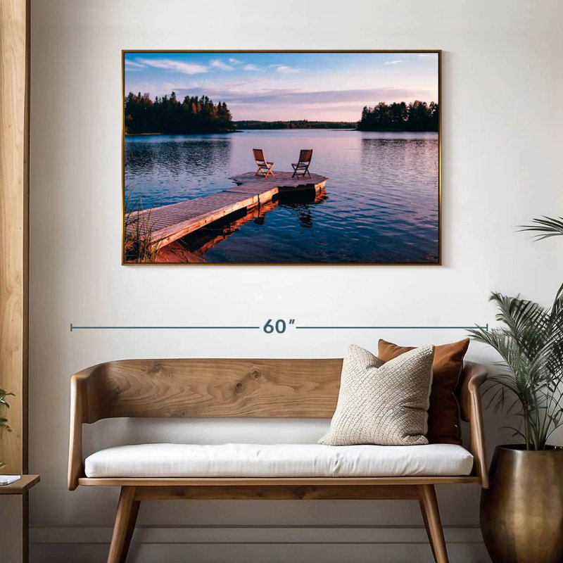 Chaises de ponton Lake, 46 po x 31 po, Cadre flottant doré
