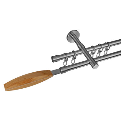 16cm Double Curtain Pole
