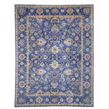 Hand Knotted Wool Area Rug in Navy