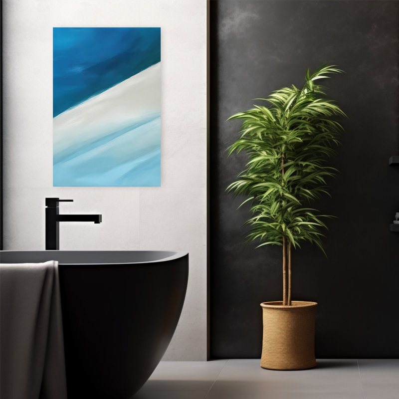 «Serene Ocean Beach», art mural paisible et paisible, H 24 po x l 16 po