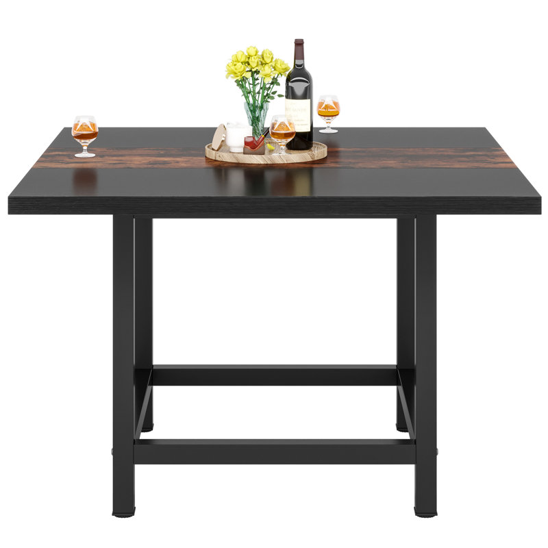 Table de salle à manger Dosapati, Noir / Chêne foncé, Noir