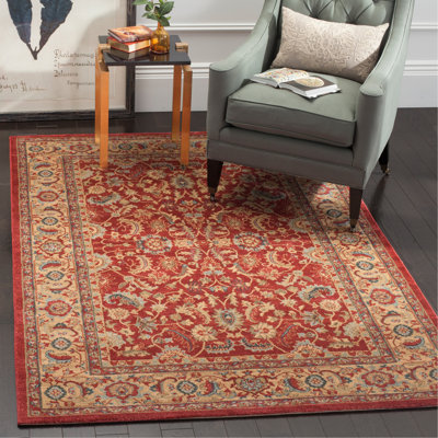Pennypacker Oriental Red/Beige/Blue Area Rug