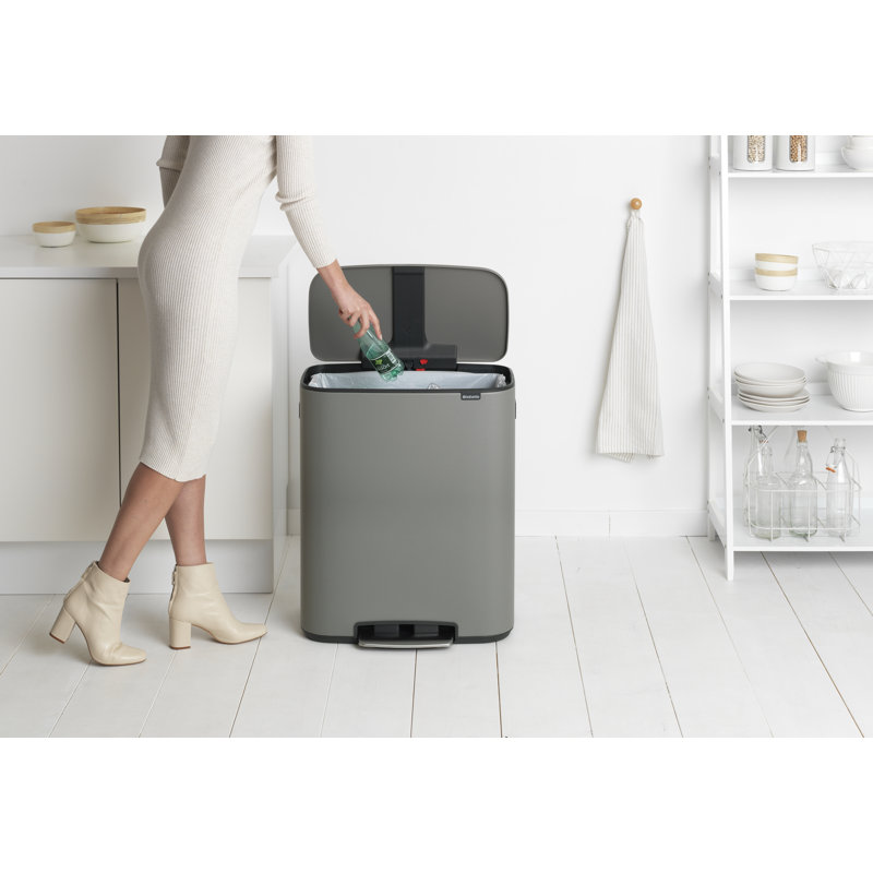 Brabantia Bo 60 Litre Pedal Bin, Concrete Grey