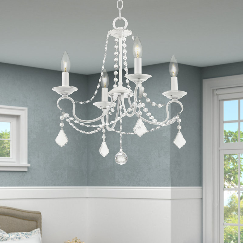 Fabio 4 - Light Dimmable Chandelier, Antique White