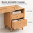 Natural Wood Makeup Vanity Set with Mirror, 4 Drawers, Open Shelves and Gray Upholstered Stool